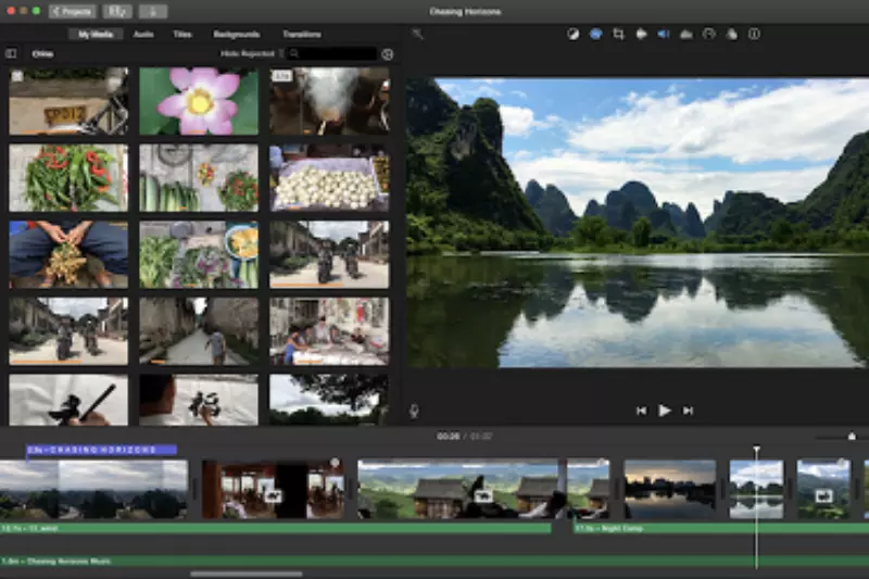 Interface of iMovie