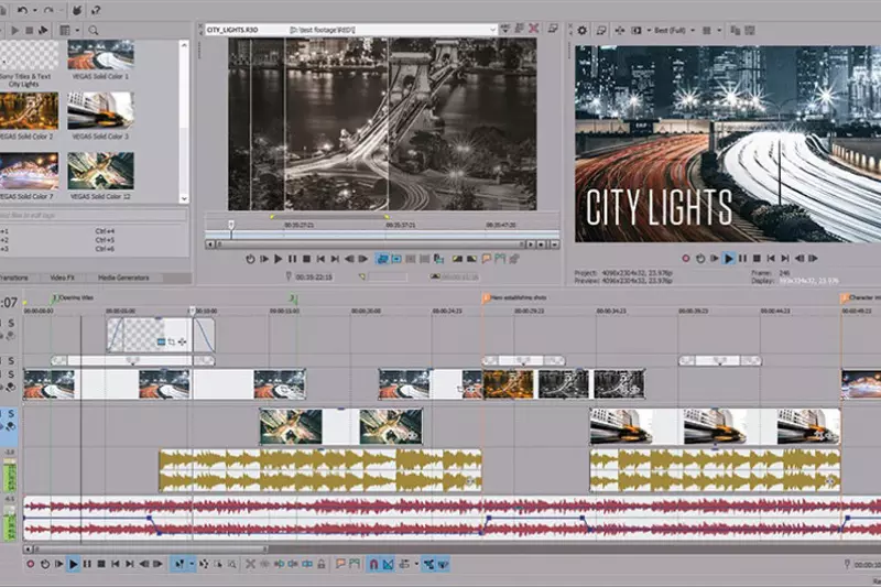 Interface of Sony Vegas Pro 14