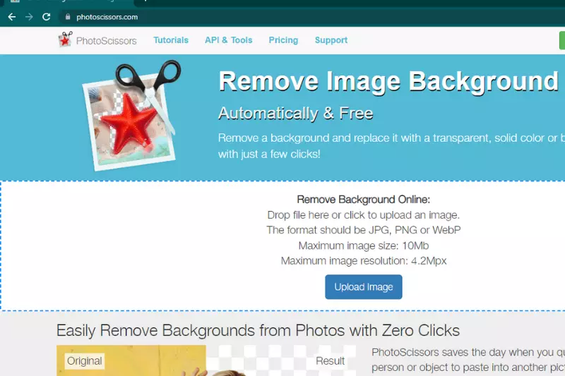 interface of PhotoScissors
