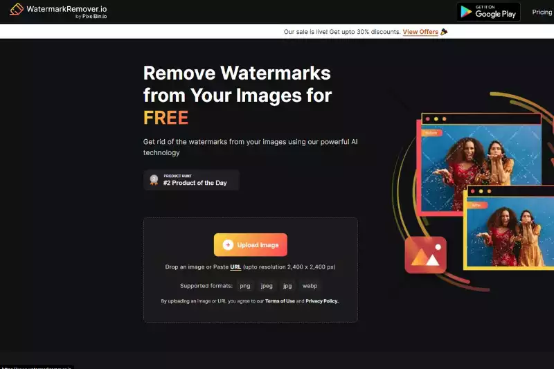 Home Page of WatermarkRemover.io