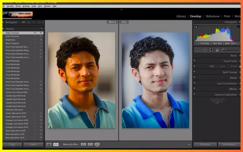 interface of Adobe Lightroom
