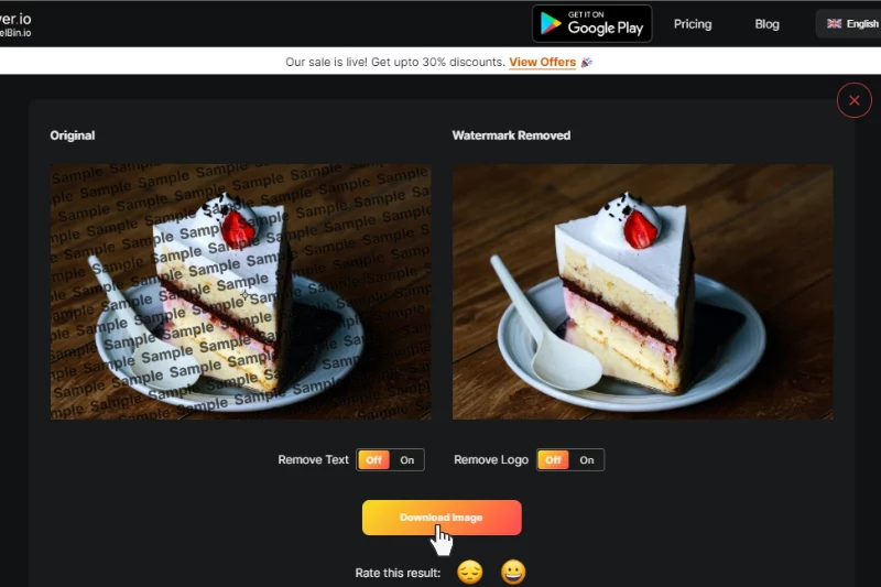 Last Sep to Download image without Water Mark