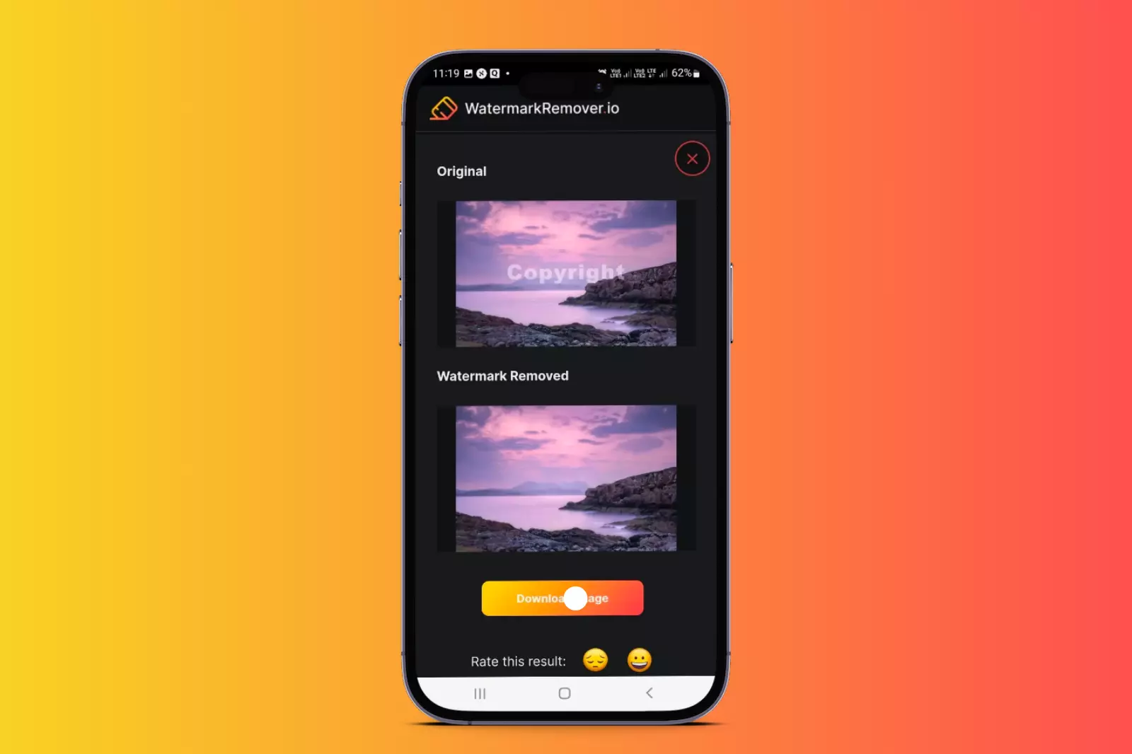 Last Step to Download Image without Watermark