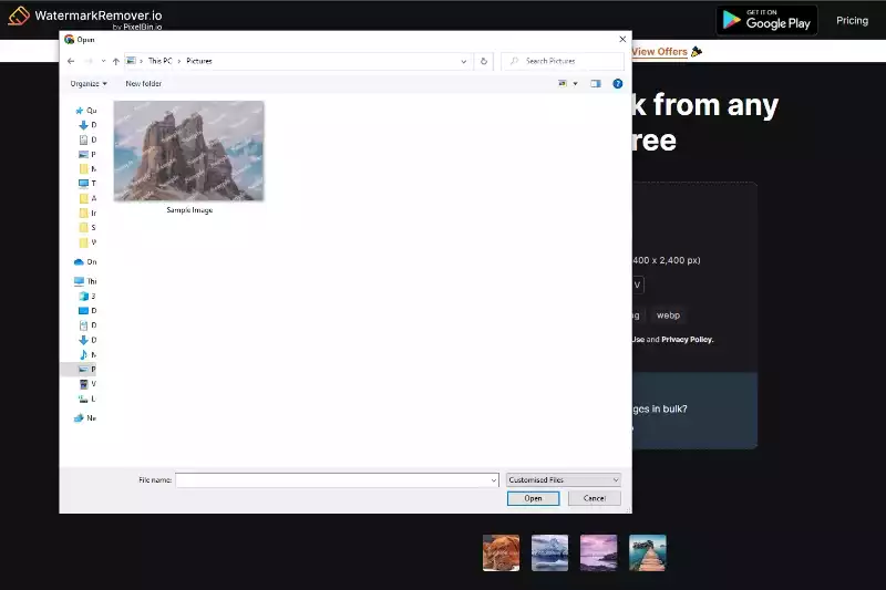 4th Step to Upload Image from your Device 