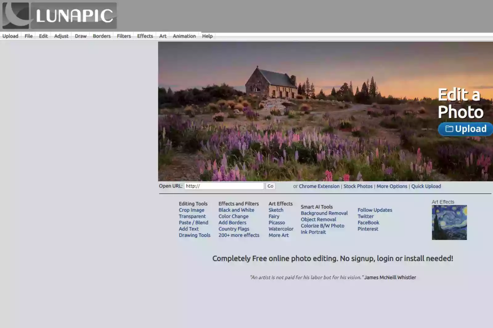 Home Page of LunaPic