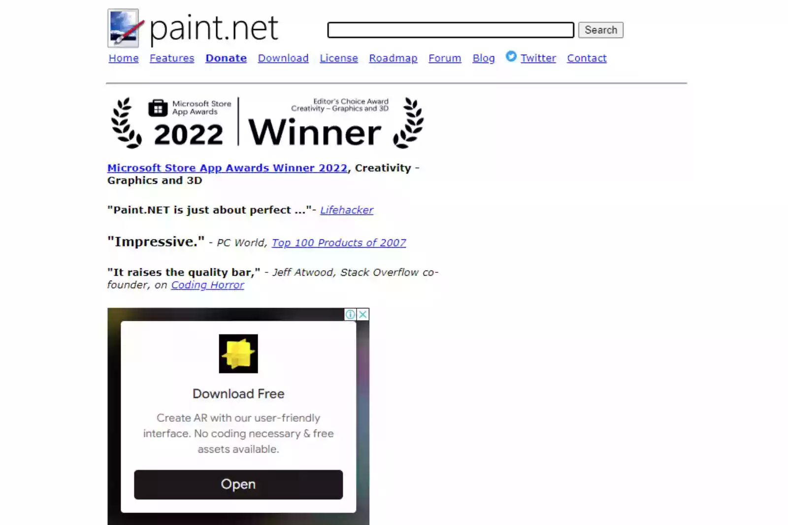 Home Page of Paint.NET