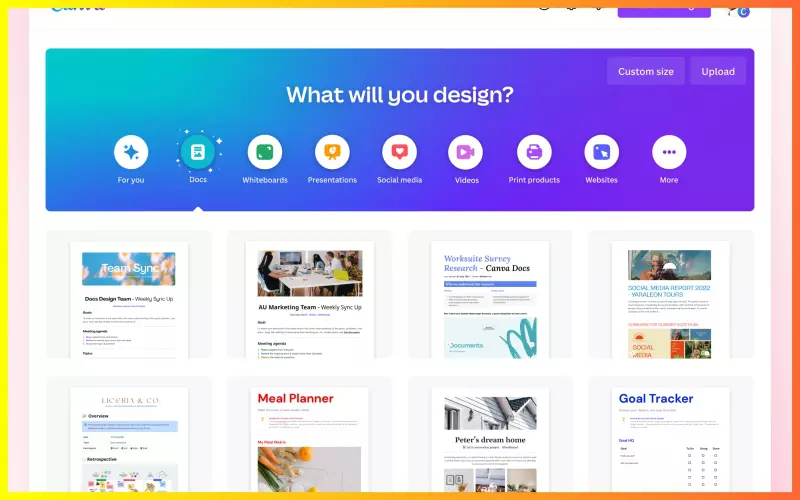 interface of canva