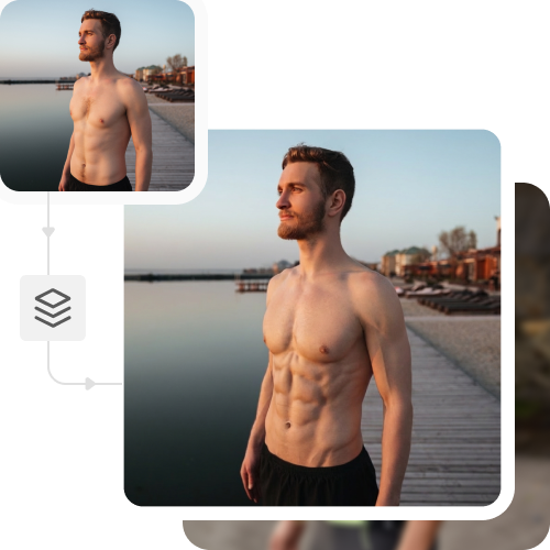 Free AI abs filter - Add six packs to your photos