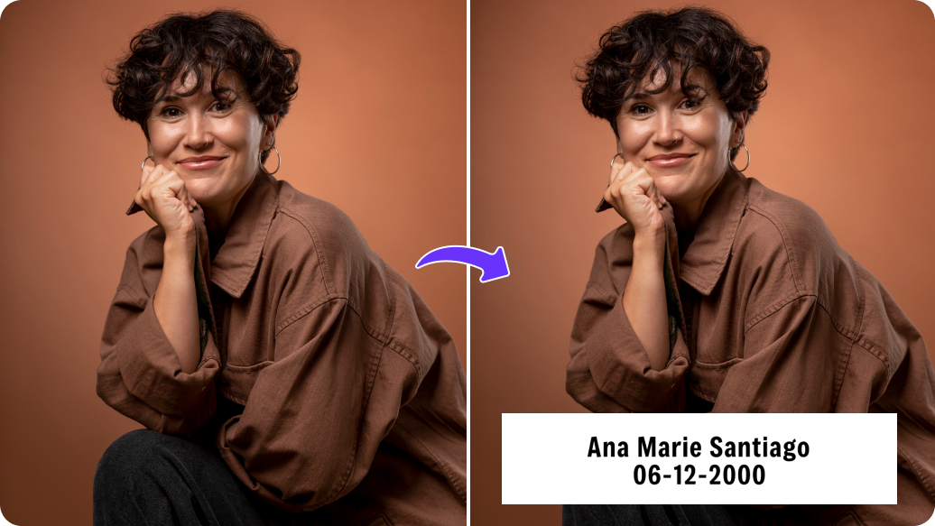 Add name and date on photo thumbnail