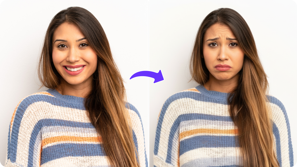 AI sad face filter thumbnail