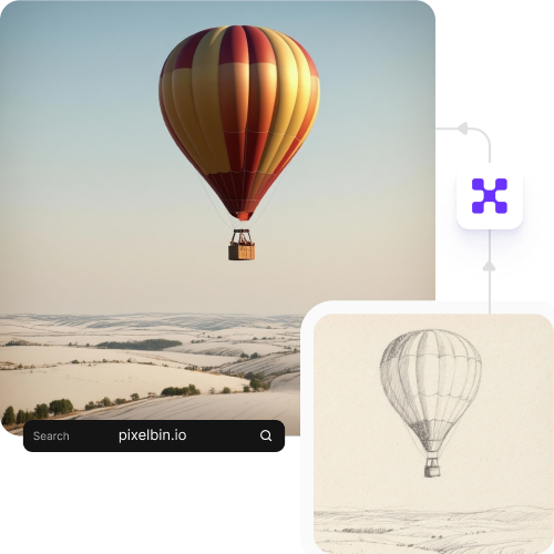 Sketch hot air baloon to image generator