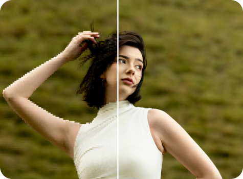 unpixelate image tool preview