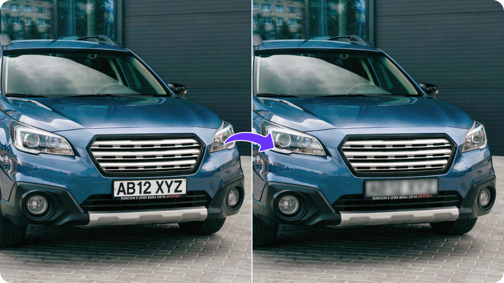 AI image editor for license plate blur thumbnail