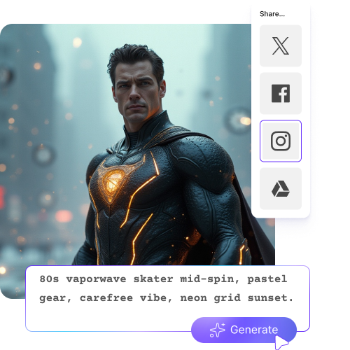 Free text to AI superhero generator