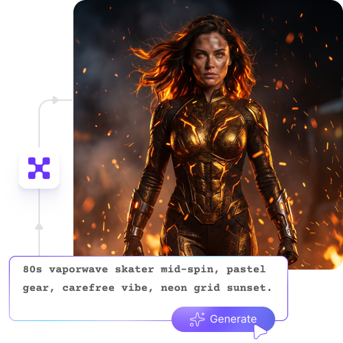 Free text to AI superhero generator