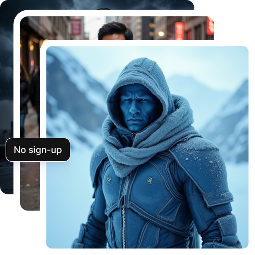 Free text to AI superhero generator