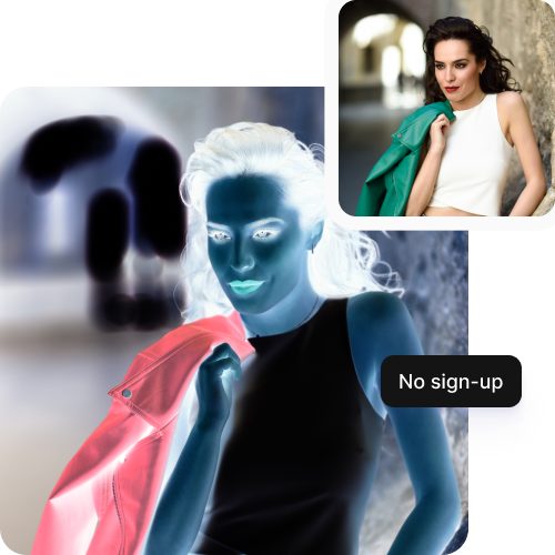 Create color-inverted images online with AI