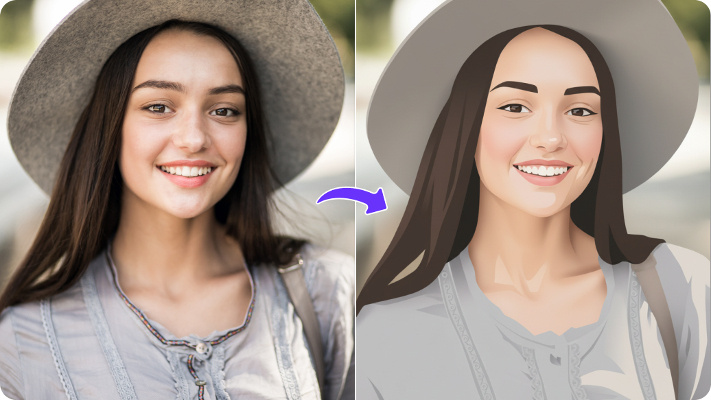 Photo to illustration thumbnail