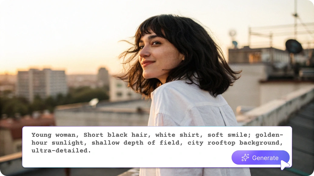 Generate AI girl images from text thumbnail