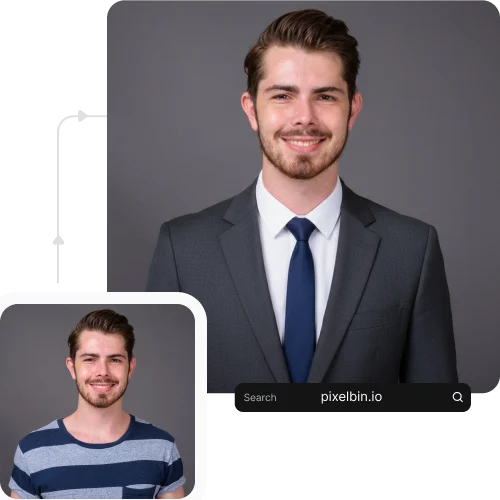 Add suit to your photo online for free with AI