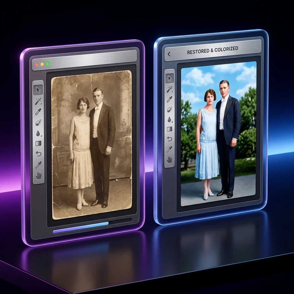 Photo restoration and colourisation via MCP