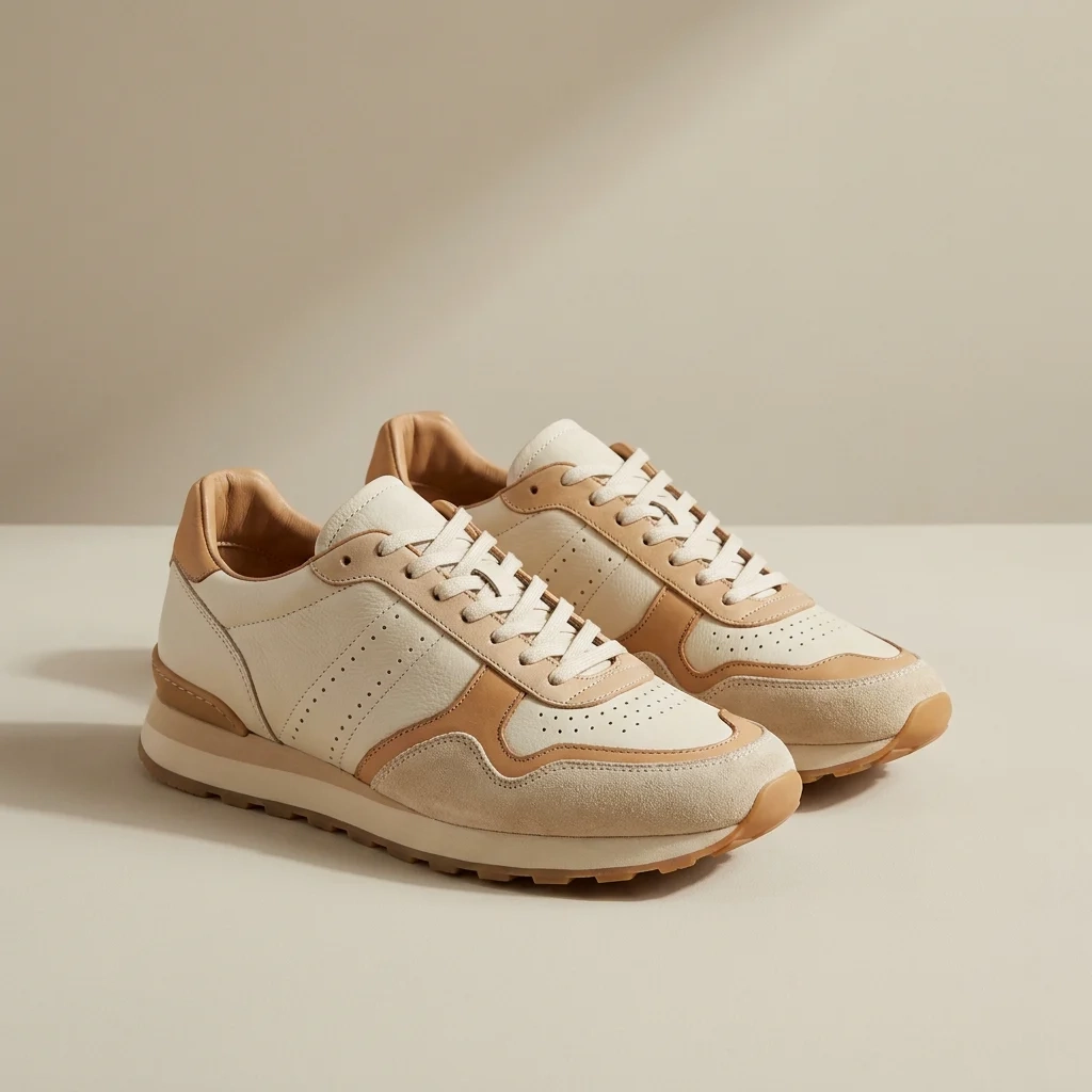 A premium running shoe on a clean studio backdrop, edited with PixelBin AI Image Editor