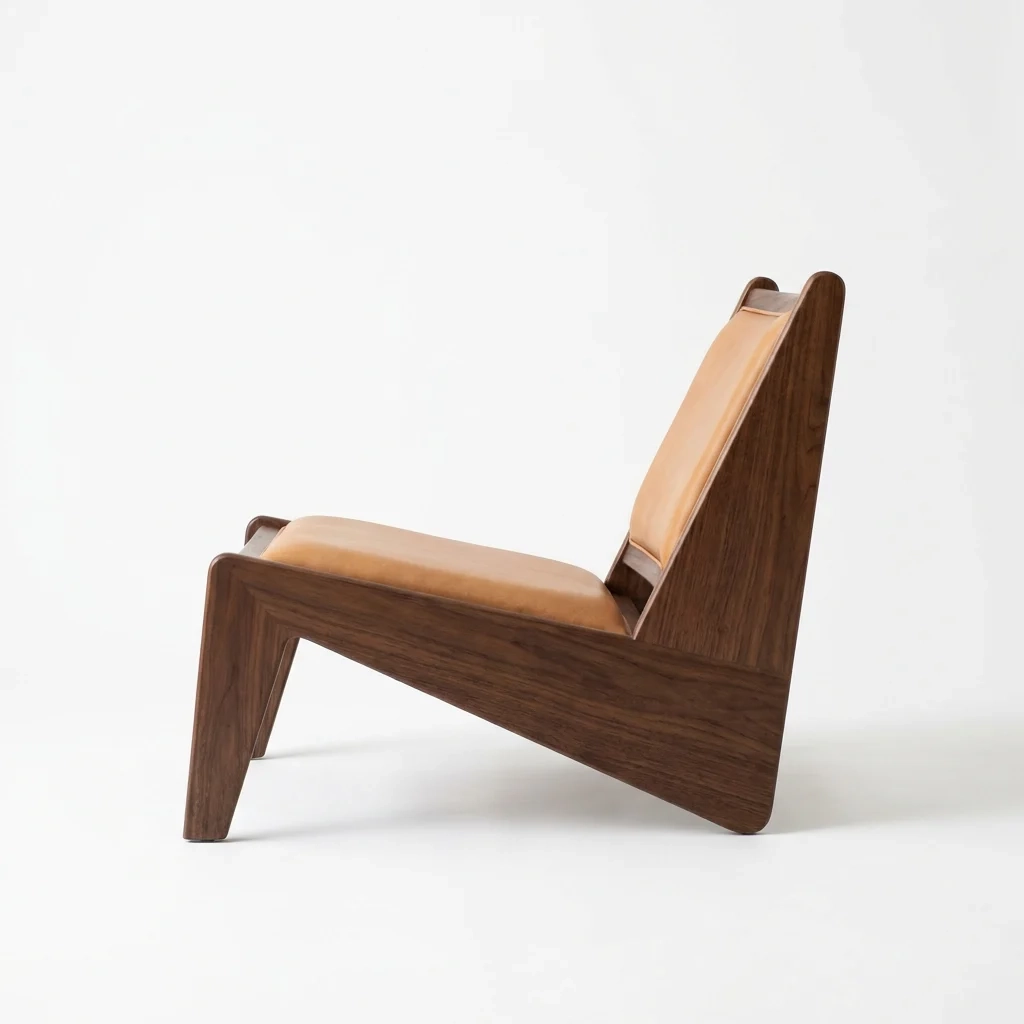 Mid-century lounge chair isolated on a white seamless background with PixelBin Remove Background