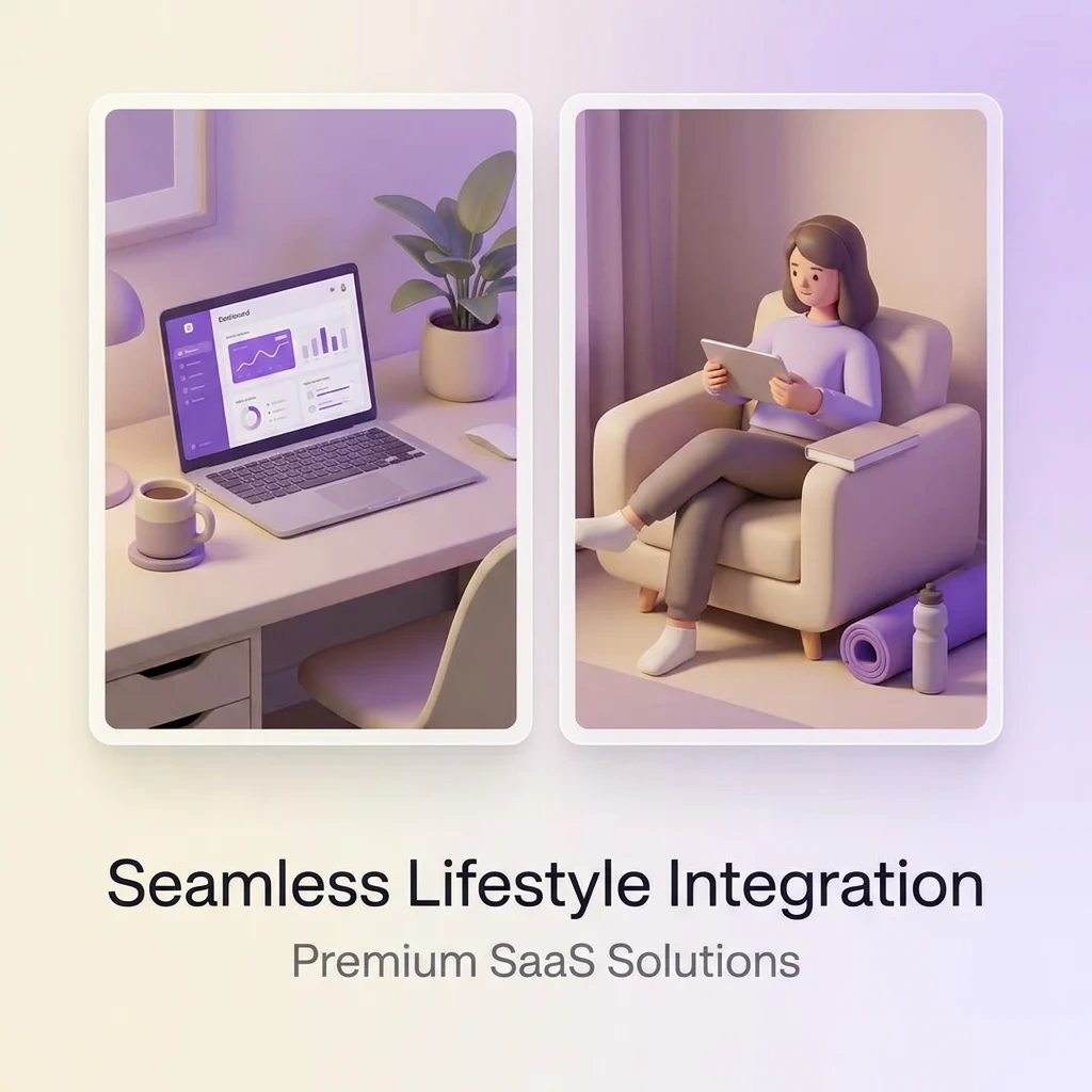 Lifestyle scenes for products via templates &mdash; warm interiors, beach scenes, urban backdrops