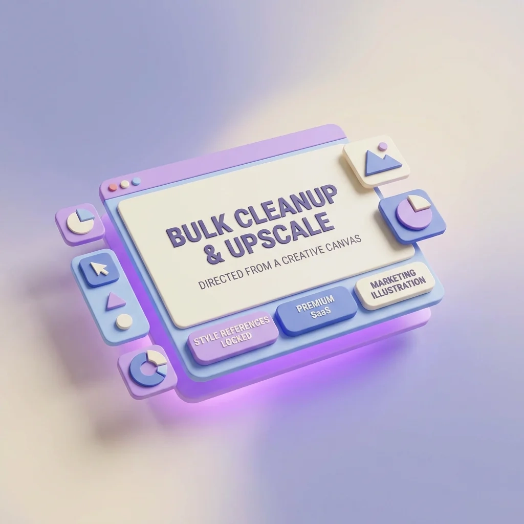 Bulk cleanup and upscale across an entire batch of product images