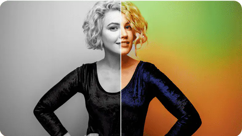 Black and white image to color thumbnail