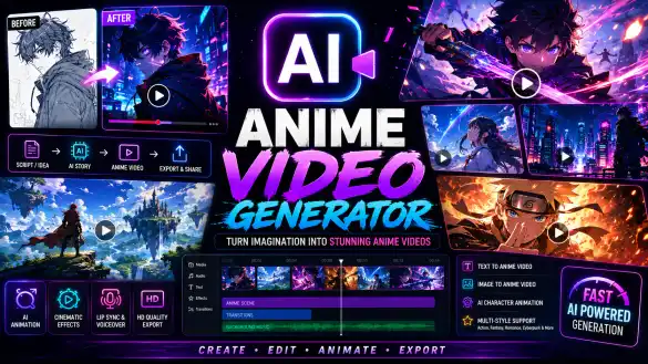 AI anime video generator thumbnail