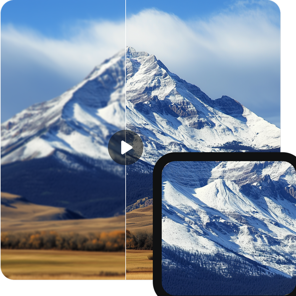 高画質化された自然や木工の映像