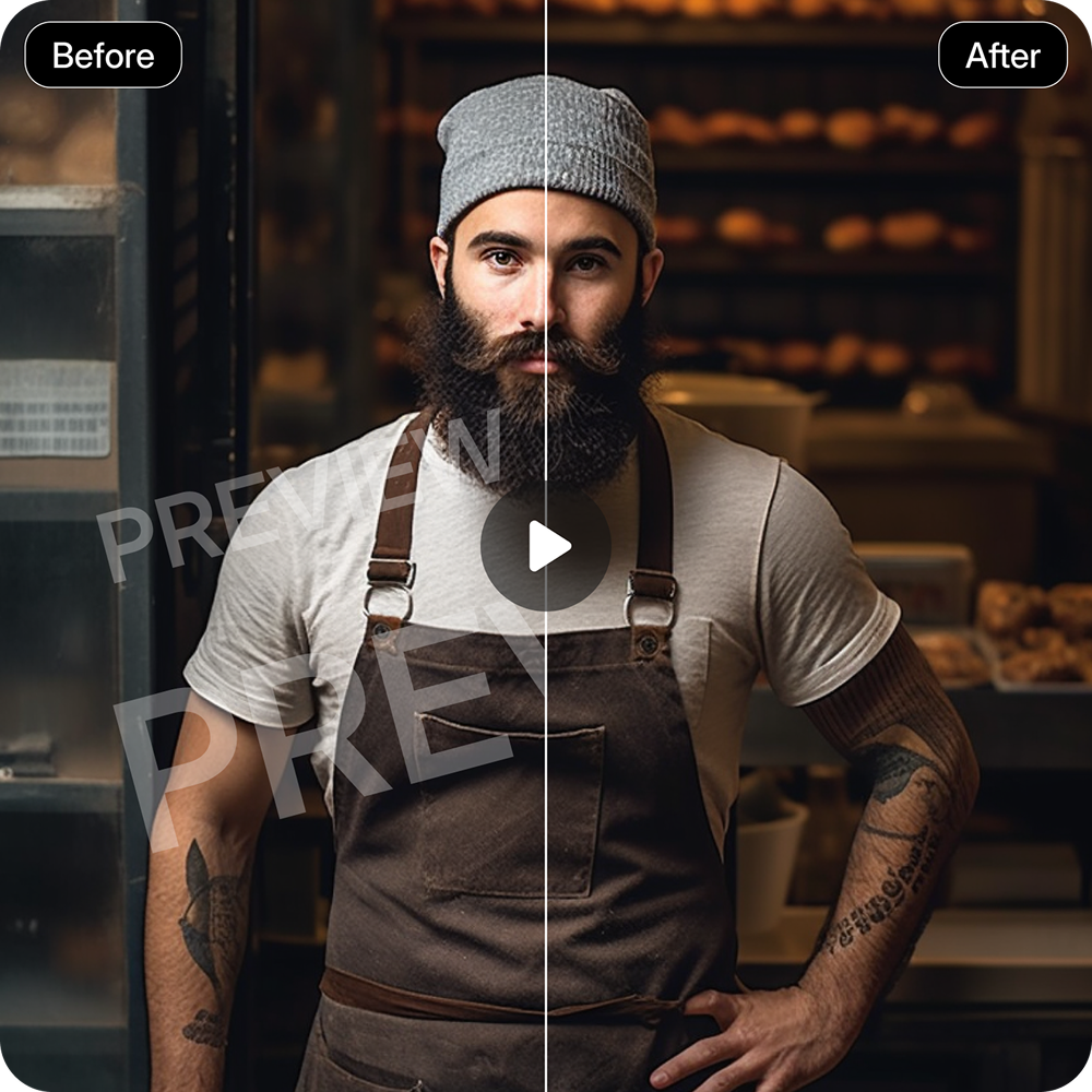 Before and after watermark removal comparison
