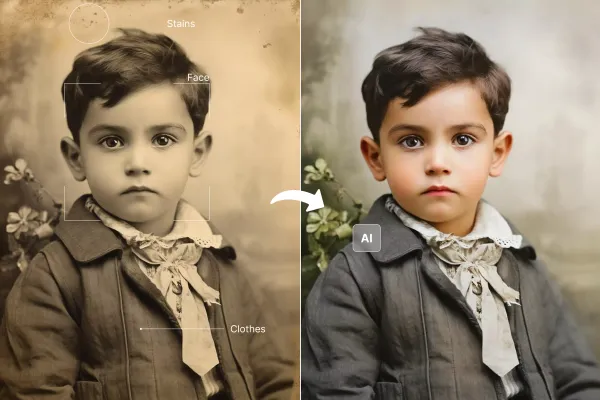 How to make AI understand old photo context for restoration?