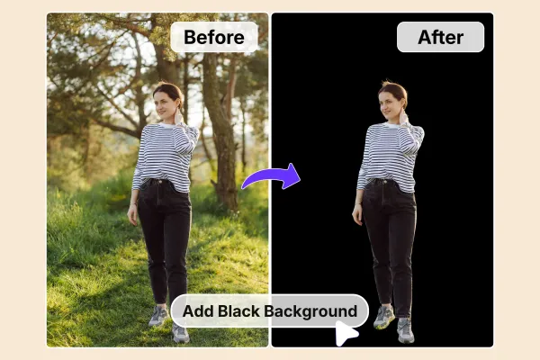 How to add a black background to a photo (10 AI tools & bonus tip)