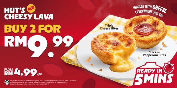 5 Mins Huts Cheesy Lava Deal 2