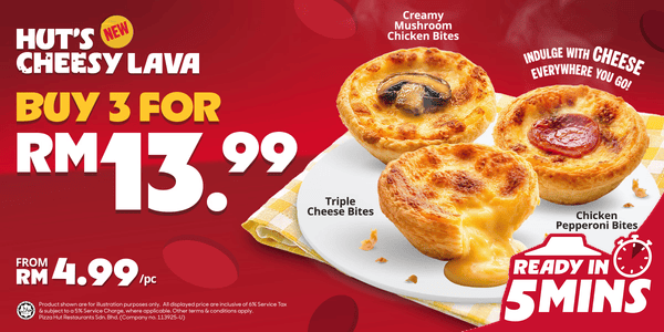 5 Mins Huts Cheesy Lava Deal 3