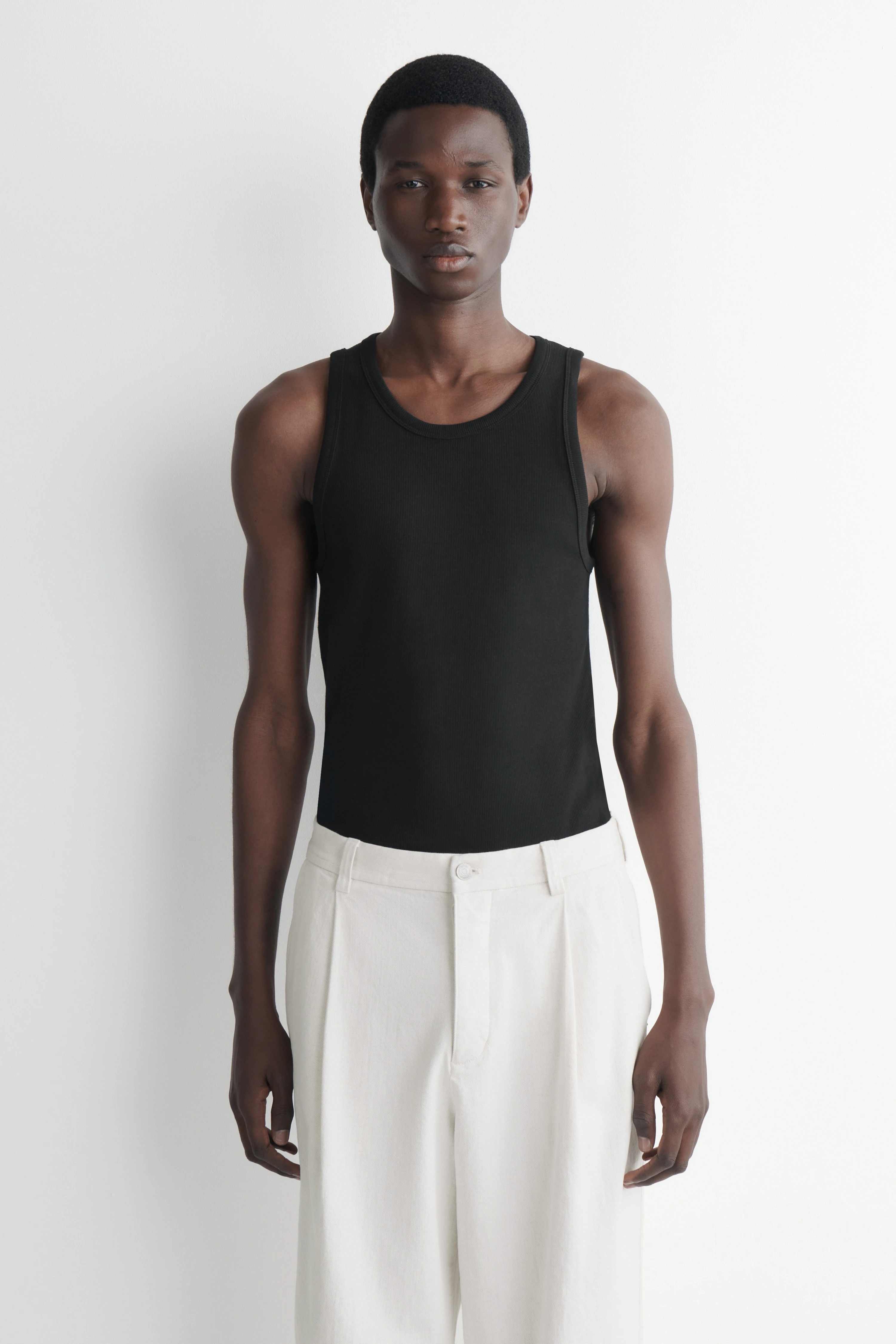 SLIM RIBBED COTTON TANK TOP