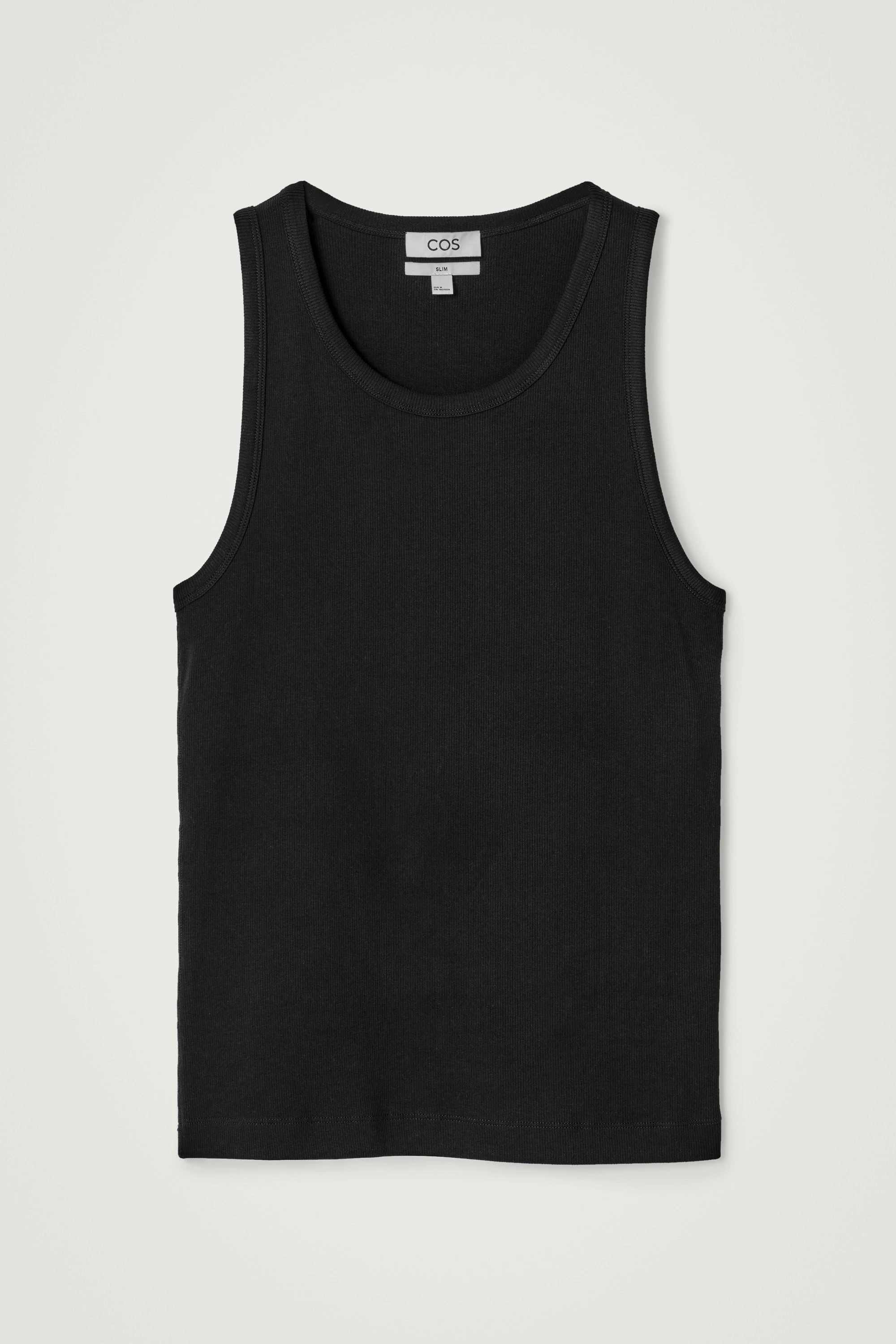 SLIM RIBBED COTTON TANK TOP - 6