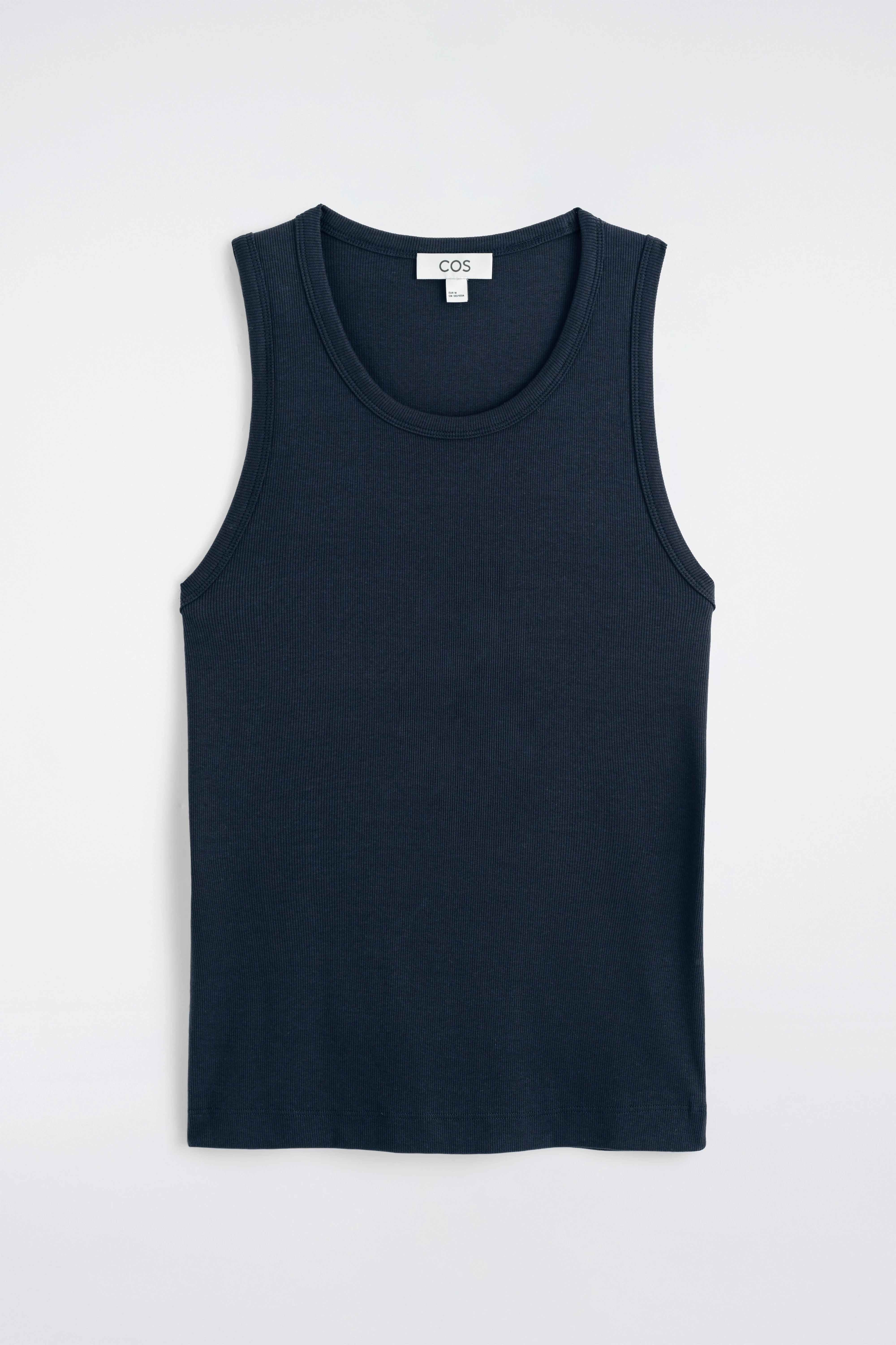 SLIM RIBBED COTTON TANK TOP - 5