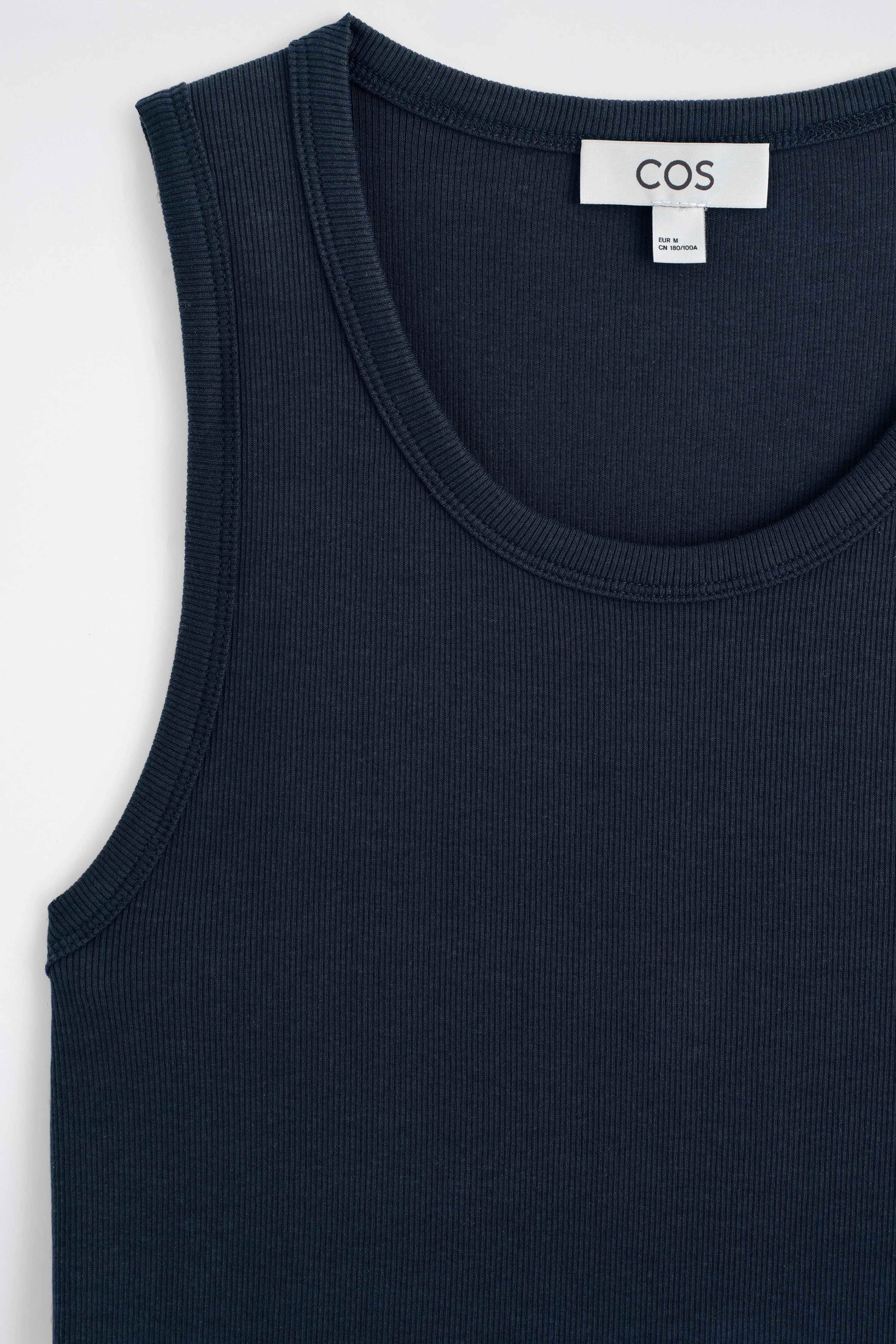 SLIM RIBBED COTTON TANK TOP - 6