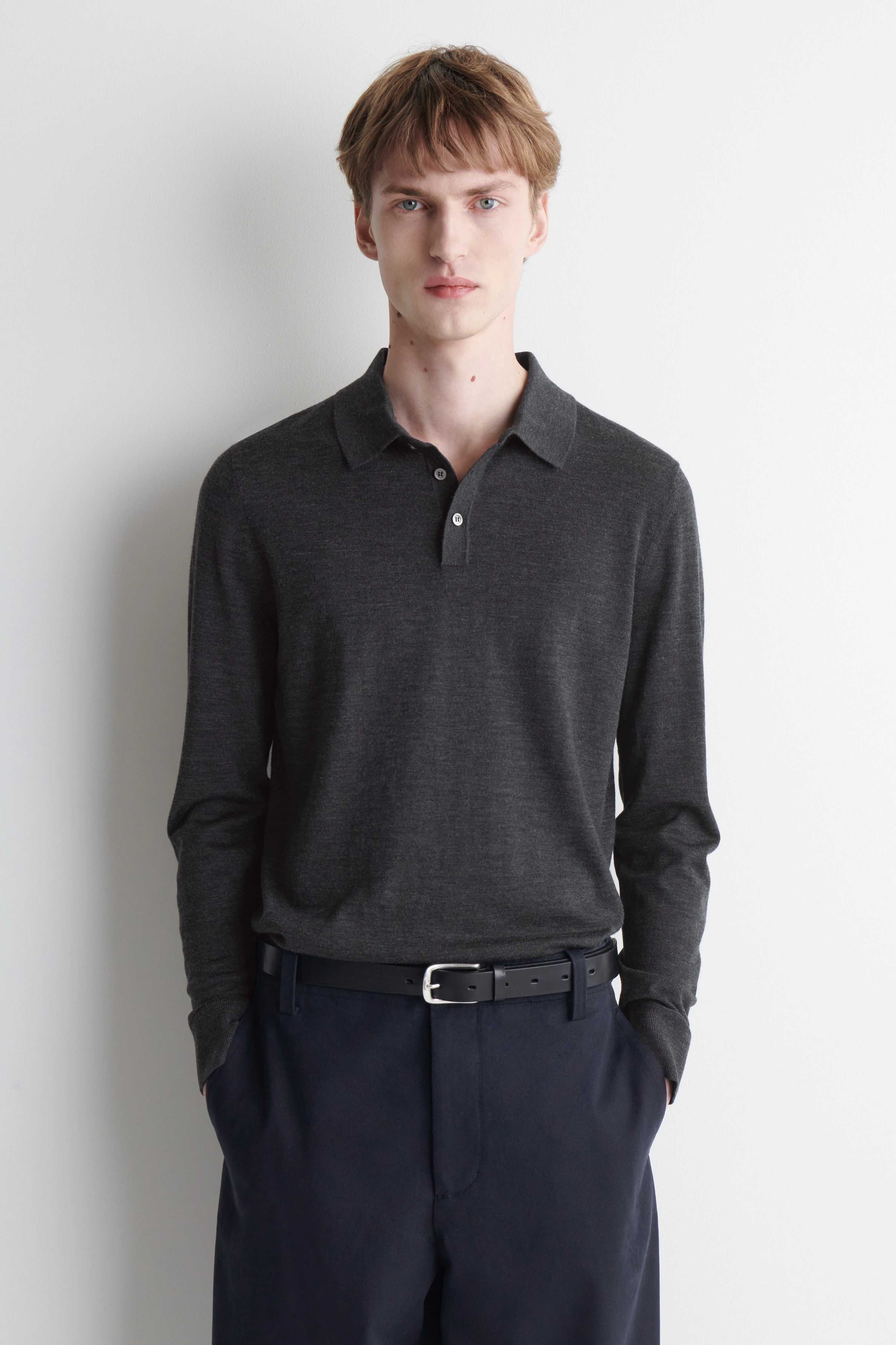 SLIM MERINO WOOL POLO SHIRT - 1