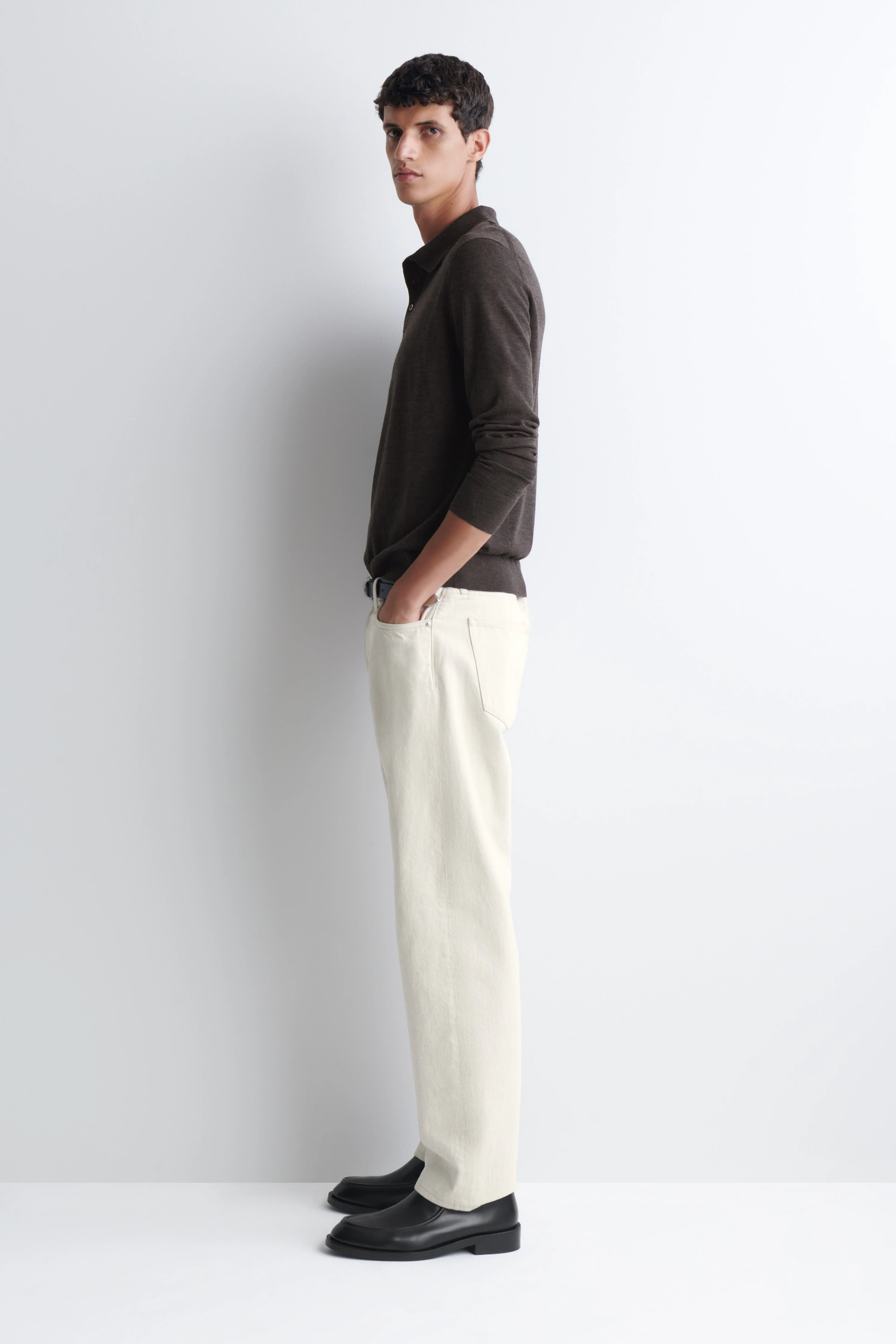 SLIM MERINO WOOL POLO SHIRT - 4