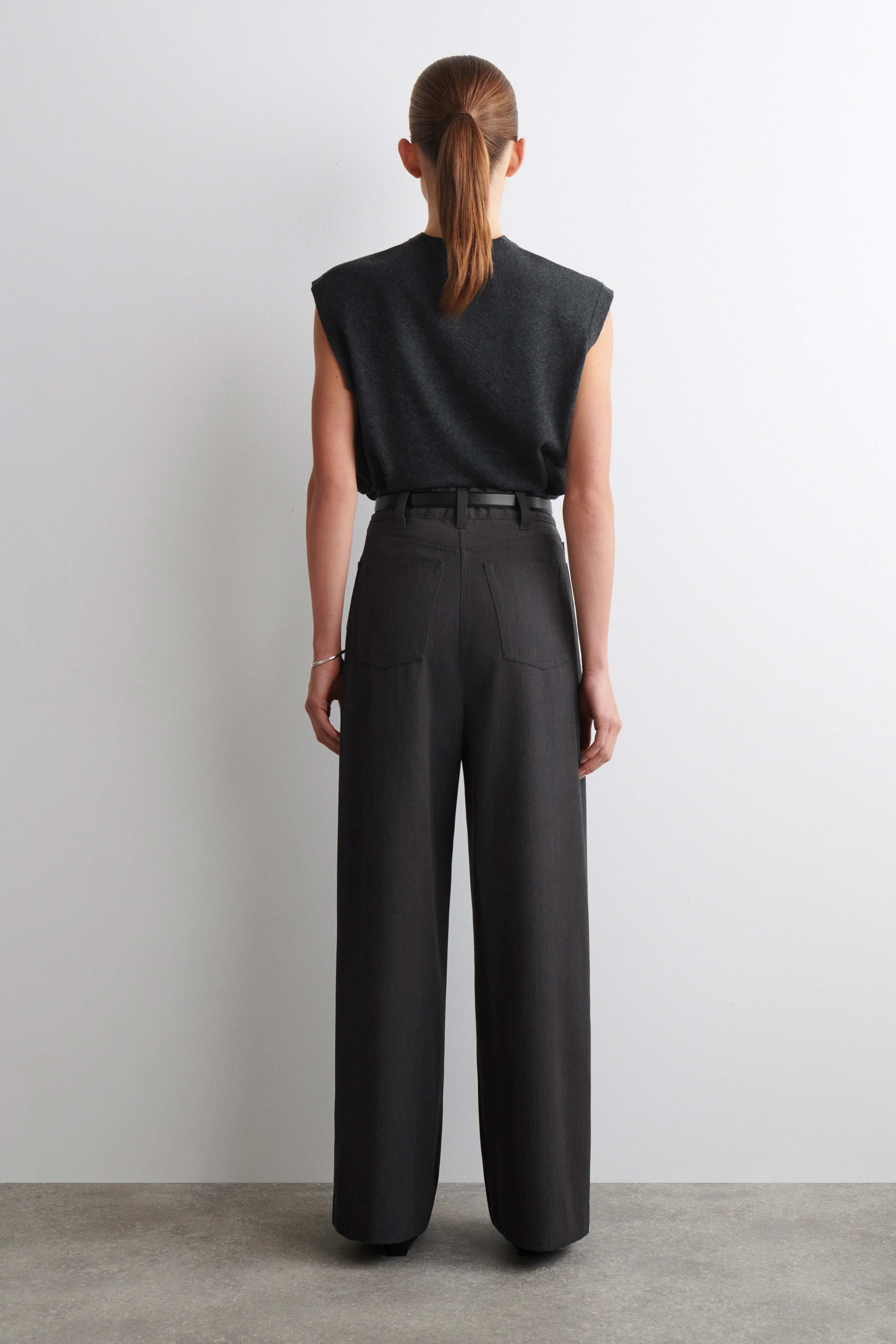 REGULAR WOOL-BLEND WIDE-LEG TROUSERS - 2