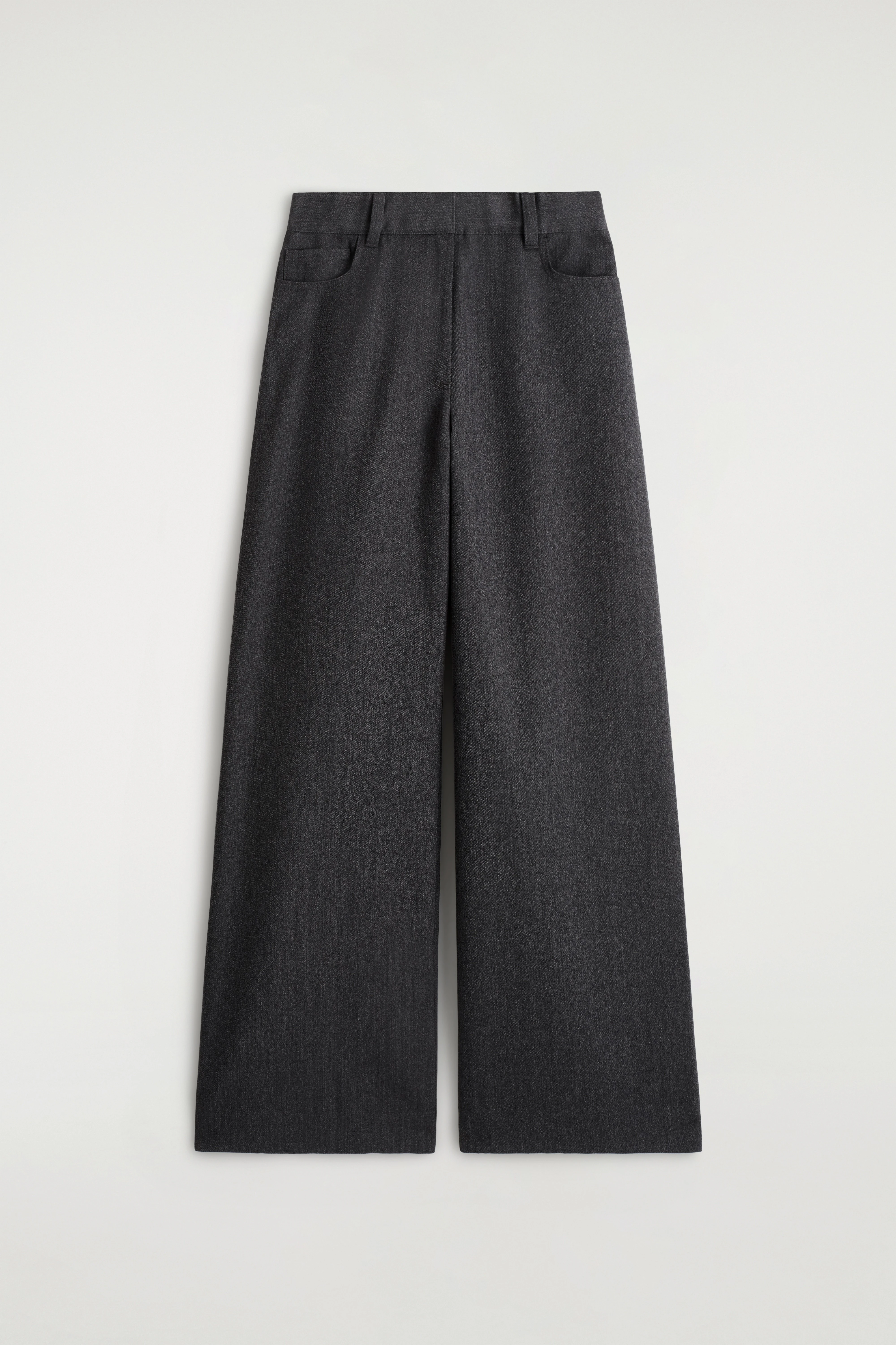 REGULAR WOOL-BLEND WIDE-LEG TROUSERS - 5