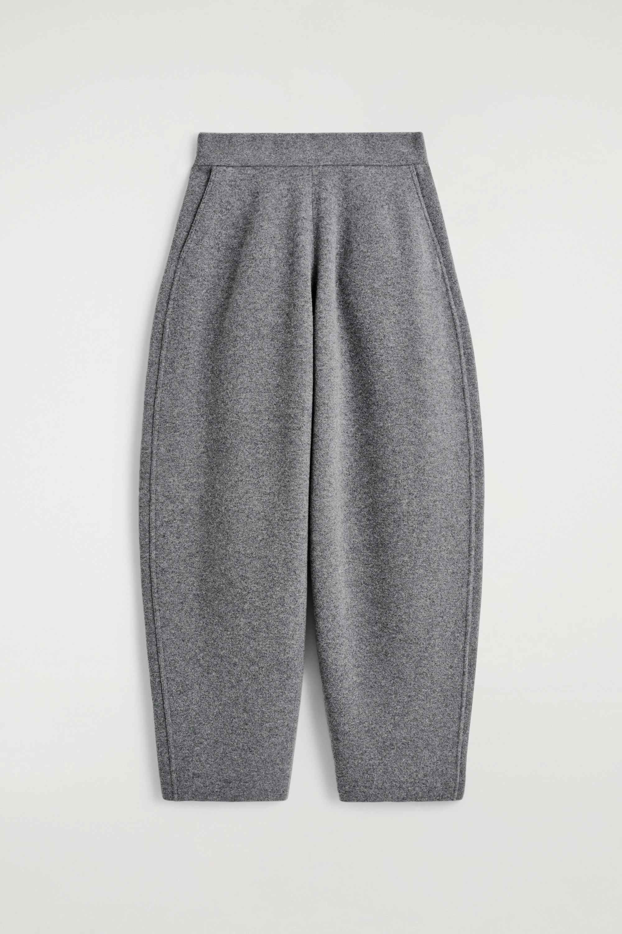 MERINO WOOL BARREL-LEG TROUSERS - 1