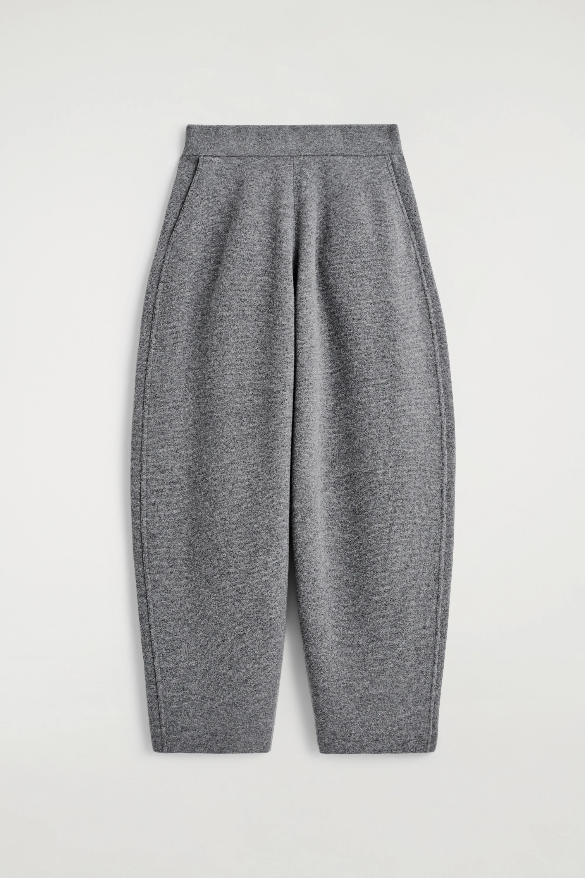 MERINO WOOL BARREL-LEG TROUSERS - 1