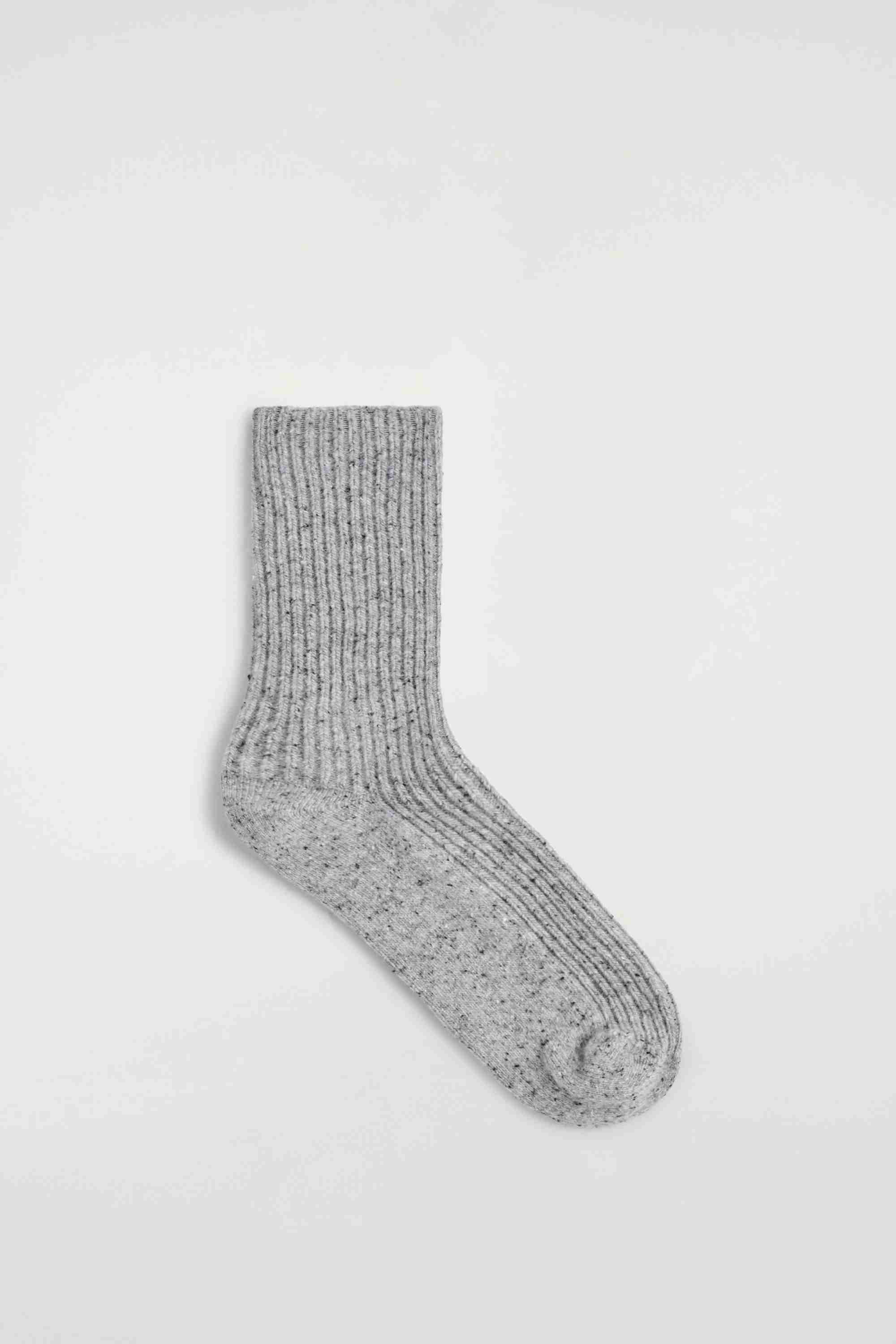 SPECKLED RIBBED-KNIT SOCKS