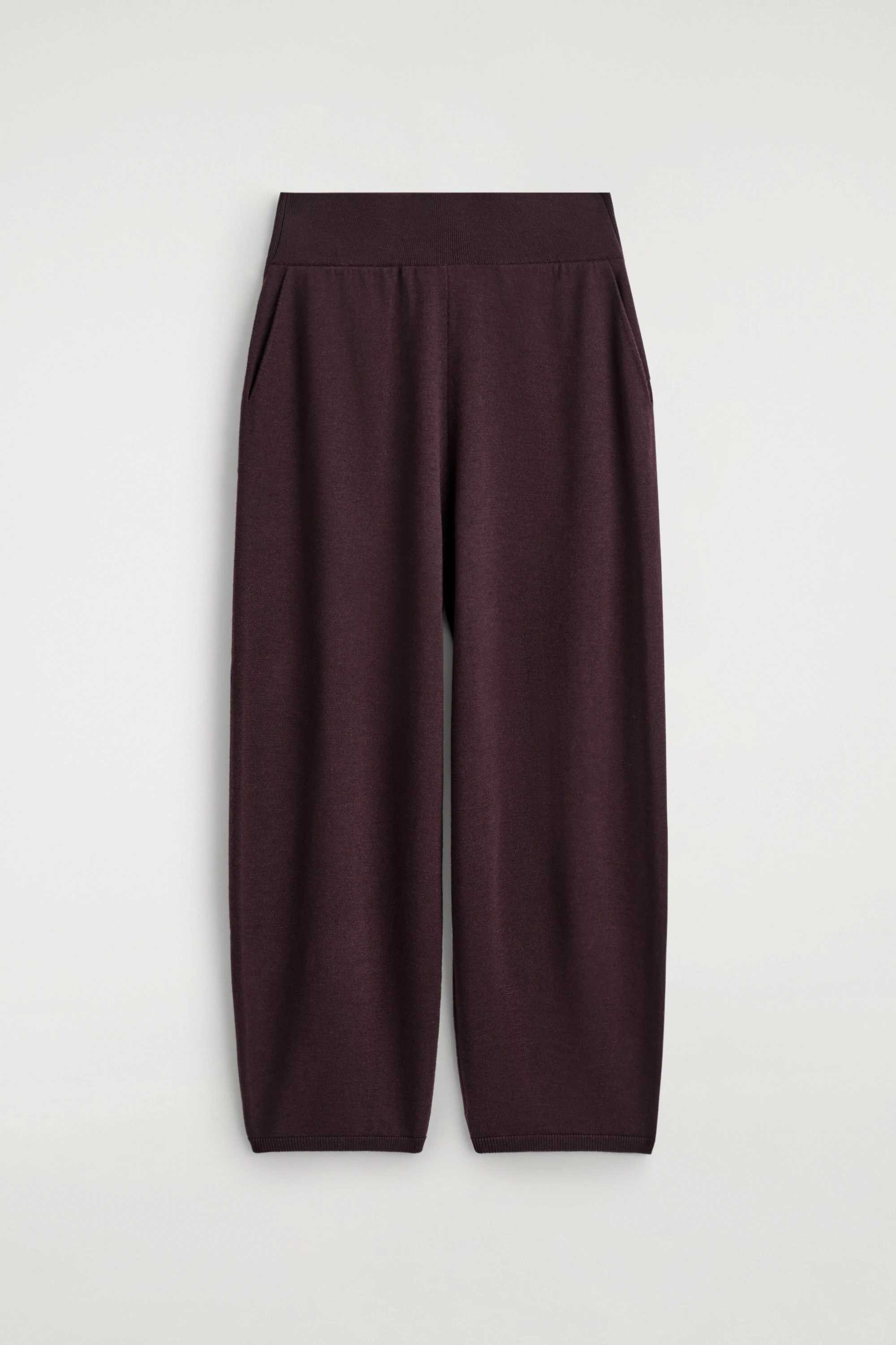 MERINO WOOL BARREL-LEG TROUSERS - 1