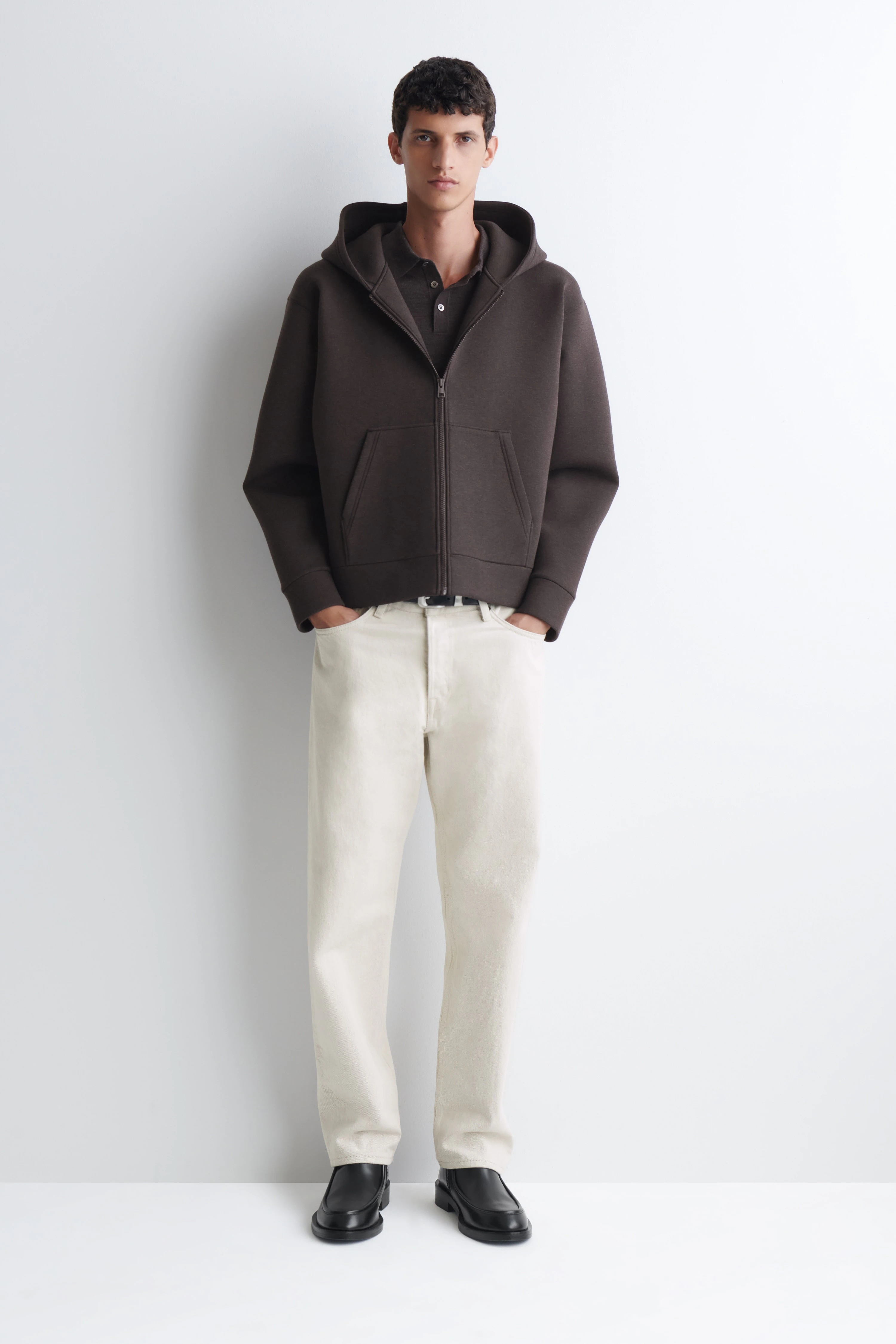 OVERSIZED SCUBA-JERSEY ZIP-UP HOODIE - 3